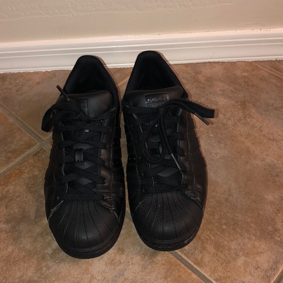 adidas | Shoes | Adidas Solid Black Superstar Sneakers | Poshmark
